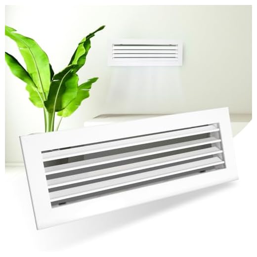 Ralertreik Rejilla Impulsión Blanca Lamas Horizontales Móviles para Aire Acondicionado Salida de Aire Orientable (600x100 mm)