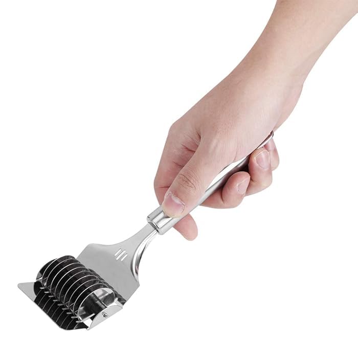 PUTHAK Noodle Cutter, Noodle Lattice Roller with Hook for Kitchen, Pack of 2 4