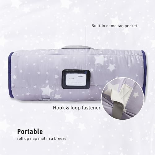 Image of MORAIS Toddler Nap Mat with Pillow and Blanket, 52 inch x 20 inch Lightweight and Soft Nap Mat for Preschool, Daycare, Travel Sleeping Bags