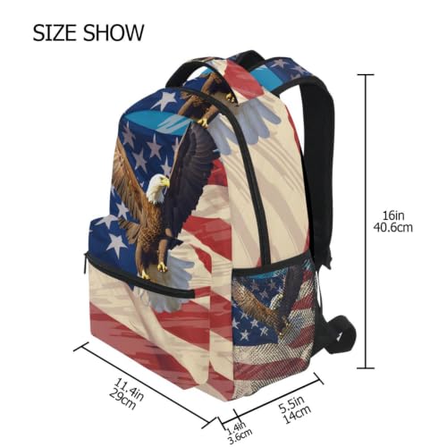 Sac à dos cartable drapeau américain aigle pour élèves - 4