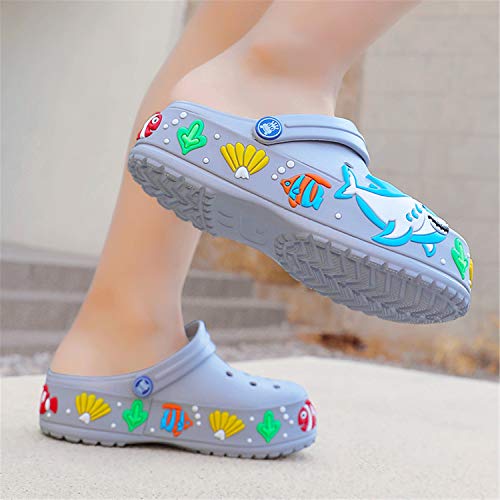 Kids Clogs Slippers Sandals Cartoon Shark Clogs Slides Girls Boys Cute Garden Shoes Children Beach Shower Slippers #TOP4
