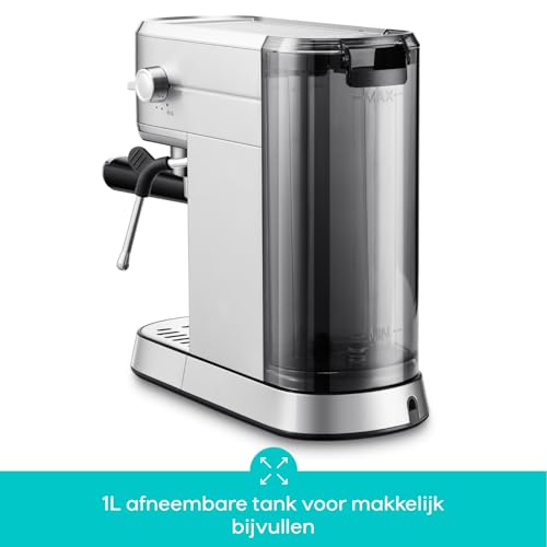 Image of CASABREWS Espresso Machine 20 Bar, Stainless Steel Espresso Coffee Machine with Milk Frother Steam Wand, Barista Coffee Maker with 1L Removable Water Tank for Cappuccino, Latte, Gift for Her or Him