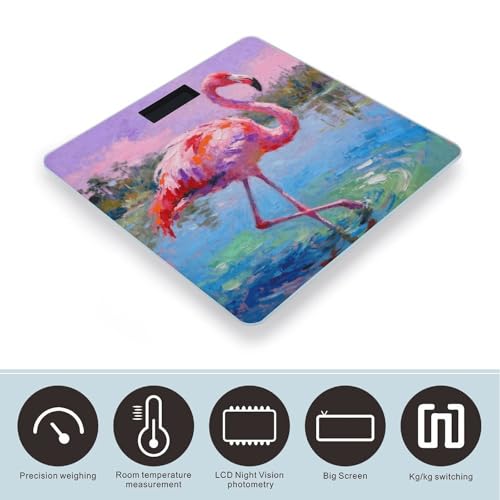 Báscula digital de baño Tropical Flamingo con pantalla LCD miniatura 3