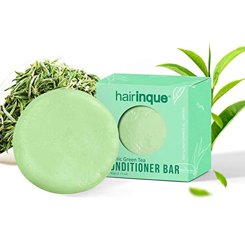 Solid Conditioner Bar For All Hair Types, GreenTea Travel Hair Conditioner - Moisturizing Nourishing Conditioner Hair Care Soap | No Plastic Natural Eco-friendly 2.11 oz by ColorfulLaVie