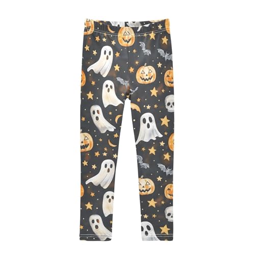 Stars Moon Pumpkin Ghost Seamless Girls Leggings Soft Stretch Workout Yoga Dance Pants for Kids Casual Tights
