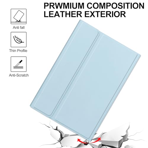 Image of Keyboard Case for Samsung Galaxy Tab S10 Ultra /S9 Ultra /S8 Ultra 14.6inch, Magentic Protective Cover with S-Pen Holder, Detachable Wireless Bluetooth Keyboard, Blue