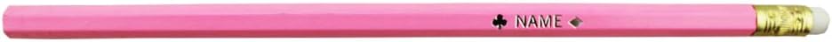 EZPENCILS & GIFTS Personalized with Heart, Club, Diamond, Spade and/or Star, Hexagon Pencils, Pink Color Body, 2HB Black Lead – School Office, Package of 150 - FREE-PERSONALIZATION