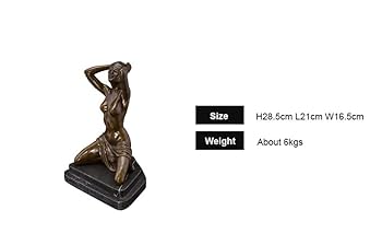 Amazon.co.jp: 彫刻頭の彫刻 半裸の女性像ブロンズヌード女性