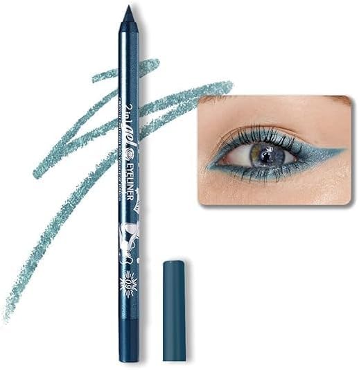 Delineador en gel glitter color azul frío waterproof miniatura 2