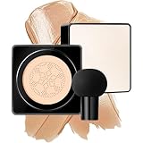 Air Cushion CC Cream Mushroom Head - Moisturizing Screw Lid Concealer Makeup Base Create Long-Lasting & Waterproof Makeup, Cushion Foundation Full Coverage for All Skin Types (Natural)