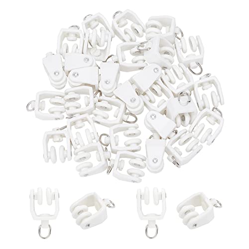 GORGECRAFT 30 riel de Cortina de Techo, Riel de Cortinas de Plástico, Rodillos Deslizantes Deslizantes, Cortinas Divisorias de Habitación con Anillo de Aluminio, Rieles de Cortina de Ducha