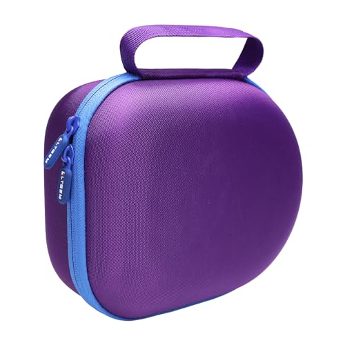 Image of Headphone Headset Case Compatible with Audio-Technica ATH-M20x /JBL /Raycon /Soundcore Anker /Sony /Beats /JLab /TOZO /Logitech /BERIBES /KVIDIO Headphones, Large Headphone Case Hard Shell(Purple+Black)