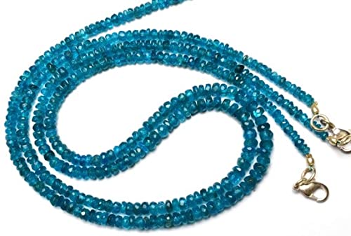 Perles apatite néon naturelle LKBEADS rondelle facettée 4-5mm pour création bijoux fil 40cm