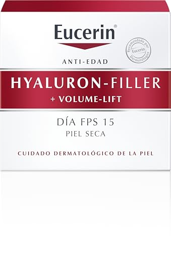 Eucerin Hyaluron-Filler + Volume-Lift Crema de Día Piel Seca FPS 15 (50 ml), crema antiarrugas con efecto lifting facial inmediato, con Ácido Hialurónico rellenador