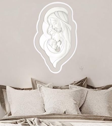 MAZZOLA LUCE capezzale capoletto moderno sacra famiglia quadro per camera da letto bianco nocciola