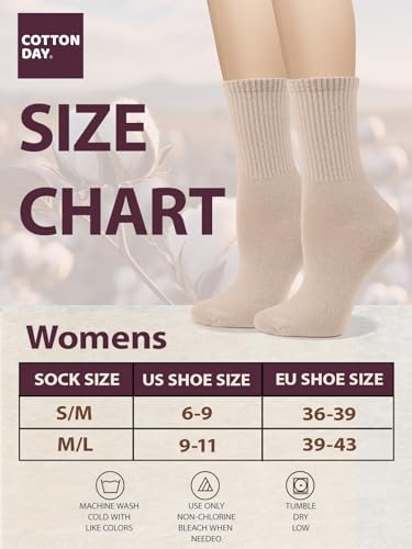 Image of COTTON DAY Women's Soft Combed Cotton Socks Seamless Toe Black White Navy