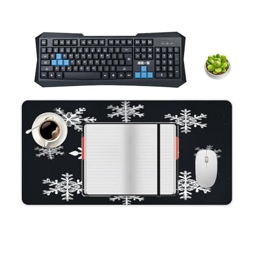 Tapis de souris imprimé flocon de neige blanc idéal pour bureau à la maison - 4