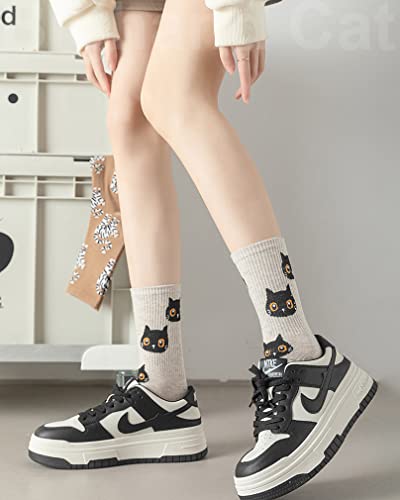 Image of IIG Women's Fashion Cute Cotton Socks Novelty Funny Above Ankle Crew Socks Holiday Gifts for Women 4 /5 Pairs