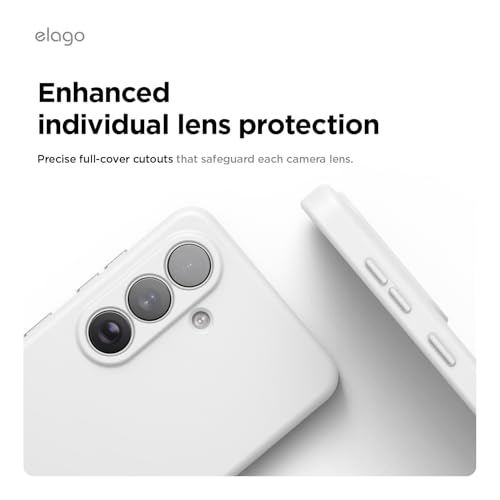 Image of elago Premium Magnetic Silicone Case for Galaxy S26 Plus White | Compatible with MagSafe Accessories, Protective Cover, Shockproof, Slim, Anti-Scratch Soft Microfiber Lining (White)