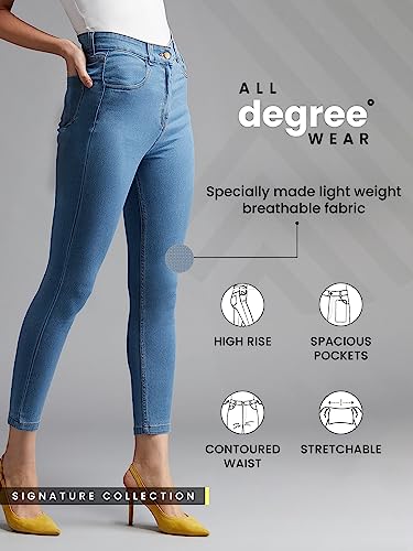 Image of Dolce Crudo Women's Skinny Fit High Rise Cropped Length Stretchable Denim Jeans