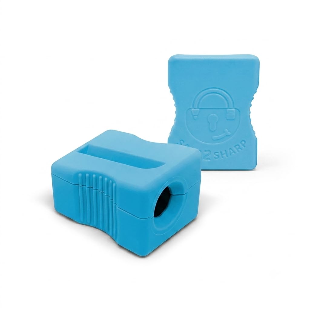 Safe2Sharp Blue Safety Pencil Sharpener – Tamper Resistant, Child Safe