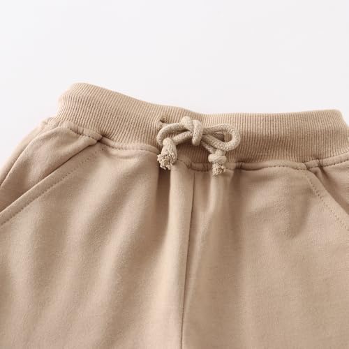 Toddler Boys Girls Cotton Jogger Shorts,Little Kids Active Sport Shorts with Drawstring2