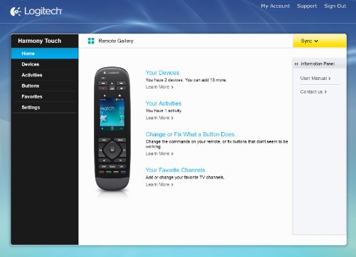 Logitech Harmony Touch Universal Remote With Color Touchscreen - Black [Discontinued By Manufacturer] #TOP4