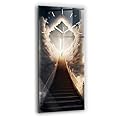 Sacroarte 30x60cm Orologio da parete Orologio lancette bianche - Stairway to Heaven