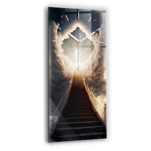 Immagine prodotto: Sacroarte 30x60cm Orologio da parete Orologio lancette bianche - Stairway to Heaven