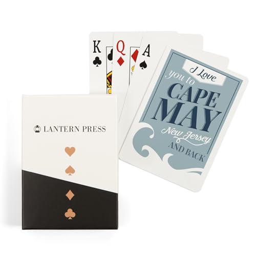 Lantern Press Love You to Cape May, New Jersey and Back, Beach Sentiment, Light Blue (52 Playing Cards, Poker Size Card Deck with Jokers) -  LANT-3P-CD-78689