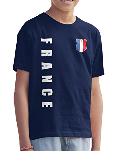 Frankreich France Kinder T-Shirt Name Nummer EM-2021 Trikot Navyblau 164