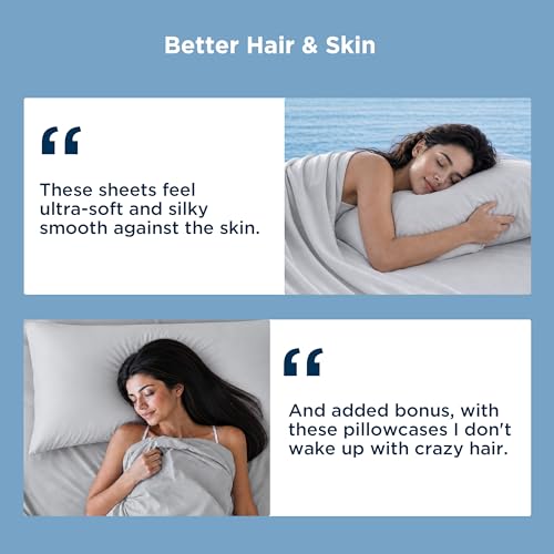 Image of Bedsure Cooling Sheets King Size, Silver Infused Bed Sheets, Q-Max>0.46