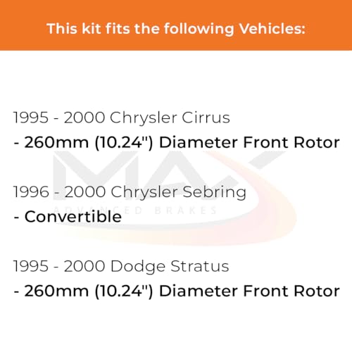 Image of Max Advanced Brakes Front & Rear Brake Kit Compatible With 1995-2000 Dodge Stratus Compatible With Chrysler Sebring Replacement Premium OE Disc Brake Rotors and Ceramic Brake Pads