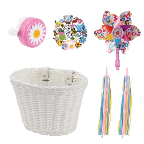 Panier de vélo tressé blanc enfant pour ranger ses jouets