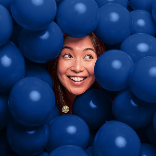 Image of AFTERLOON Biodegradable Natural Rubber Latex Mini Balloons 50 pcs Blue 5 Inch, Plastic-Free Alternative Matte Color Durable Thickened Extra Strong Helium Float, Baby Shower Garland Arch Wedding Decor