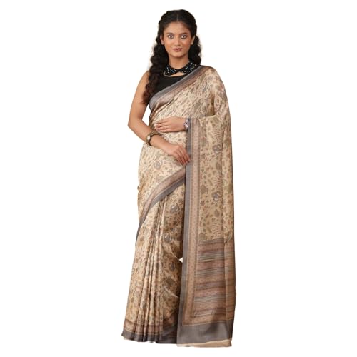 Image of Garden Vareli Pashmina Saree With Unstitched Blouse Piece