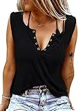 Minetom Damen Sommer Casual Tank Top Frauen Ärmellose Basic T Shirt Locker Oberteile Sexy V-Ausschnitt Weste Tunika Blusentop Smooth As Tennessee Whiskey Sweet As Strawberry Wine B Schwarz M