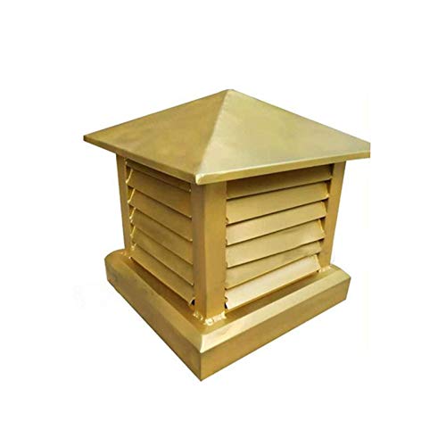 DZDZXQG Villa Kaminverkleidung Kappe, Entlüftungshaube Aluminiumlegierung Rohr Regenschutz Schutzkappe Endendach Verkleidung Belüftungskappe Regenhut Haube, C, 50x50cm