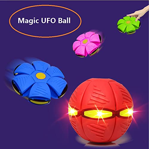 Palla UFO Magica Volante Con 6 Luci LED Verdi, Trasformabile Da Frisbee A Sfera, Giocattolo Per Bambini E Sport All'Aperto