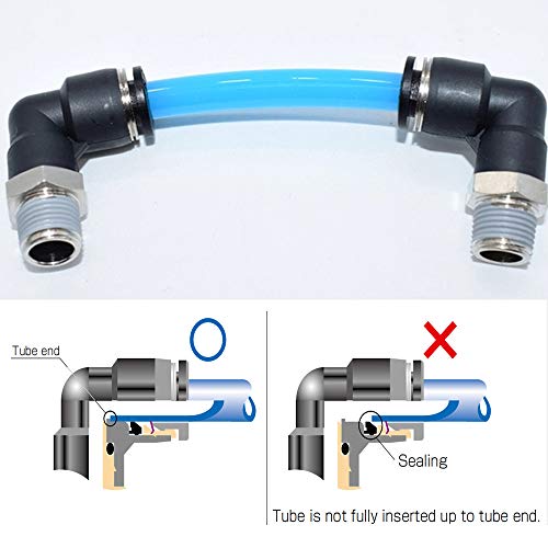 Jienk 10Pcs Pneumatic Male Elbow 3/8" Tube Od X 1/4" Npt Thread Push To Connect Air Fittings,90 Degree Quick Connector For Air Compressor Air Horn Air Bag #TOP5