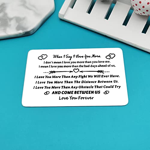 Engraved Wallet Insert Card for Boyfriend Husband Fiance I Love You Gifts for Him Wedding Anniversary Chrsitmas Birthday Gifts Valentines Day Gifts for Men4