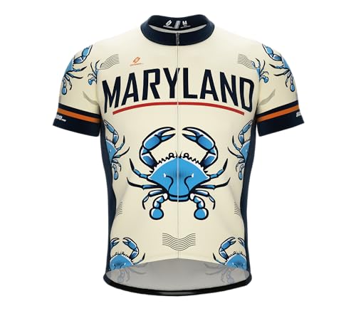 ScudoPro US State Maryland Short Sleeve Cycling Jersey for Men - Size M Multi-Colored