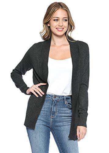 Image of Urban Look Womens Basic Long Sleeve Open Front Comfy Sweater Cardigan