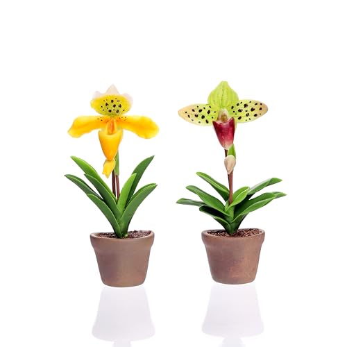 Orquídea Miniatura en Maceta Cerámica con Imanes Fuertes miniatura 2