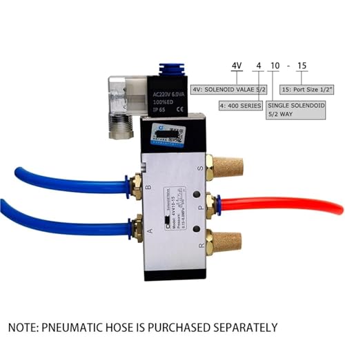 Électrovanne 4V410-15 à commande air-gaz fluide pour automatisation 12V