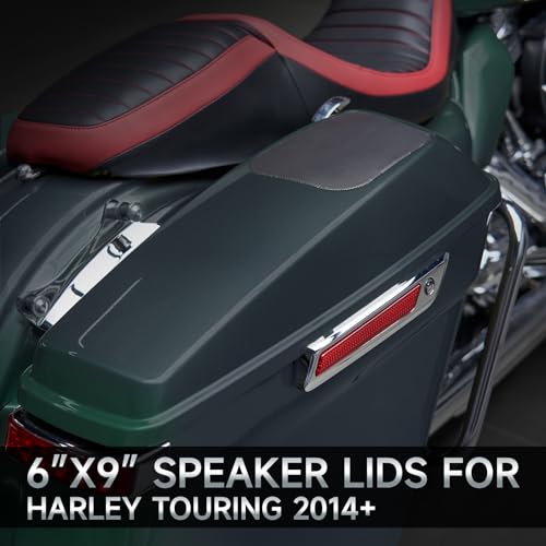 Saddlebags Speaker Lids 6X9 para Harley, Cubiertas duras para alforjas con rejillas para Harley Touring Road King Street Electra Glide 2014-2023 Snake Venom miniatura 2