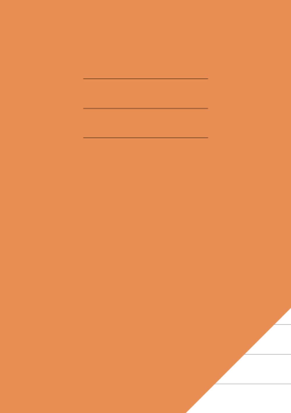 A5 15mm Ruled Exercise Book: Lined Jotter / Notebook for School with Orange Cover