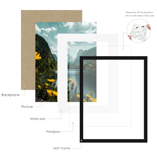 Image of Picrit 17x22 Black Picture Frame, Poster Frame for Wall, 3 Pack