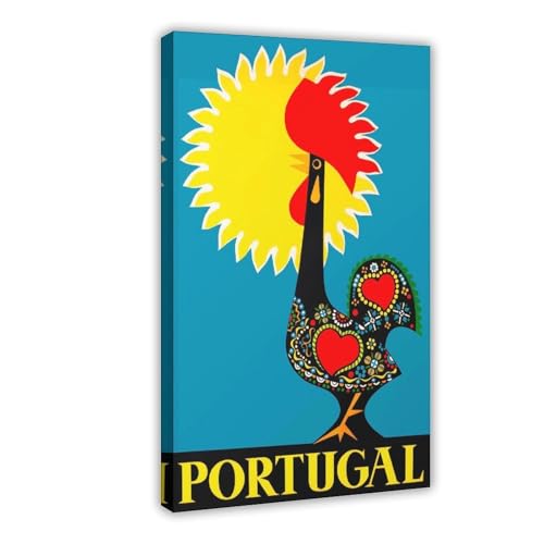 Poster de voyage vintage Portugal impression sur toile décoration murale