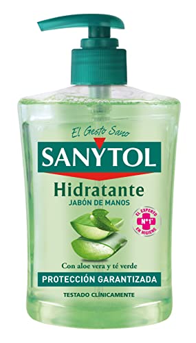 Sanytol - Jabón de Manos Hidratante, Protege, Limpia e Hidrata, con Aloe Vera y Té Verde - 500 ml
